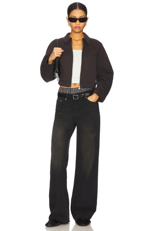 Cool Cropped TurnDown Collar Jacket Loose Sleeve Fashion Versatile