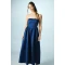 Elegant Fashion Bandeau Neckline Sleeveless High Waist Slim Solid Color Party Dress