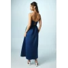 Elegant Fashion Bandeau Neckline Sleeveless High Waist Slim Solid Color Party Dress