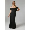 Elegant Sexy Camisole Off Shoulder Sweet Neckline Hip Wrap Solid Color Party Dress