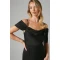 Elegant Sexy Camisole Off Shoulder Sweet Neckline Hip Wrap Solid Color Party Dress