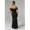 Elegant Sexy Camisole Off Shoulder Sweet Neckline Hip Wrap Solid Color Party Dress