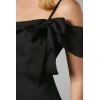 Elegant Sexy Camisole Off Shoulder Sweet Neckline Hip Wrap Solid Color Party Dress