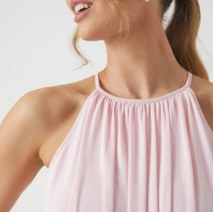 Elegant Fashion Halter Neckline Sleeveless Ruffle High Waist Solid Color  Vacation Dress