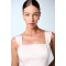 Sample Square Neckline Open Back Ruffle High Waist Solid Color Casual Dress