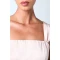 Sample Square Neckline Open Back Ruffle High Waist Solid Color Casual Dress