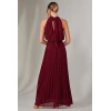 Elegant Sexy Halter Neckline Sleeveless  Cut Out Ruffle High Waist Dress