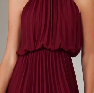 Elegant Sexy Halter Neckline Sleeveless  Cut Out Ruffle High Waist Dress