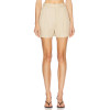 Hot Sale Fashionable Stylish Beige High waisted Pleated Shorts
