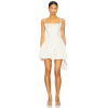 2025 Hot Sale Fashionable White Lace Trimmed Spaghetti Strap Corset Puff Mini Dress