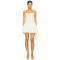 2025 Hot Sale Fashionable White Lace Trimmed Spaghetti Strap Corset Puff Mini Dress