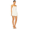 2025 Hot Sale Fashionable White Lace Trimmed Spaghetti Strap Corset Puff Mini Dress