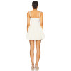 2025 Hot Sale Fashionable White Lace Trimmed Spaghetti Strap Corset Puff Mini Dress