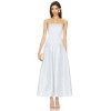 Baby Blue Fitted Strapless Design Nonstick Silicone Trim Puffy Midi length Dress