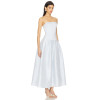 Baby Blue Fitted Strapless Design Nonstick Silicone Trim Puffy Midi length Dress