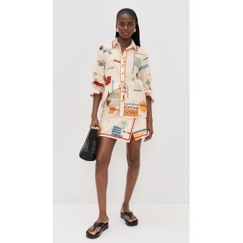 Sample Collar Neckline Long Sleeve Button Placket Irregular Print Daily Tops