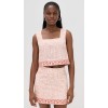 Elegant Square Neckline Sleeveless High Waist Floral Print Luxury Tops