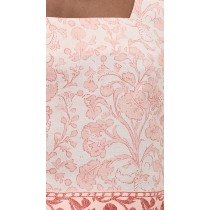 Elegant Square Neckline Sleeveless High Waist Floral Print Luxury Tops