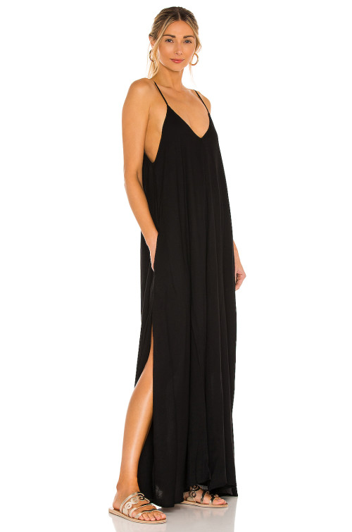 2025 New style High quality Camisole Sleeveless Backless Side split Woman's Long Dress