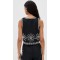Daily Sample Square Neckline sleeveless High Waist Sun Embroidered Casual Tops