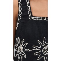 Daily Sample Square Neckline sleeveless High Waist Sun Embroidered Casual Tops