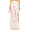 Fashionable Hot sale High quality Wide straight leg Floral printed Elegant Woman's Pants