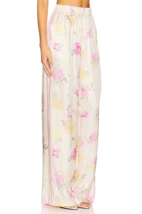 Fashionable Hot sale High quality Wide straight leg Floral printed Elegant Woman's Pants