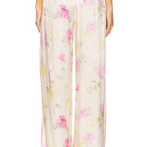 Fashionable Hot sale High quality Wide straight leg Floral printed Elegant Woman's Pants