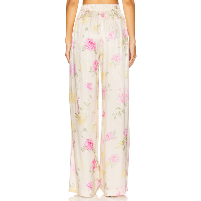 Fashionable Hot sale High quality Wide straight leg Floral printed Elegant Woman's Pants