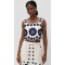 Sample Daily Square Neckline sleeveless Ties At Back Floral Embroidered Casual Tops