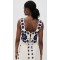 Sample Daily Square Neckline sleeveless Ties At Back Floral Embroidered Casual Tops