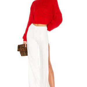 New fashion High quality Side split Wide leg Elegant Casual Hot sale Woman's Pants