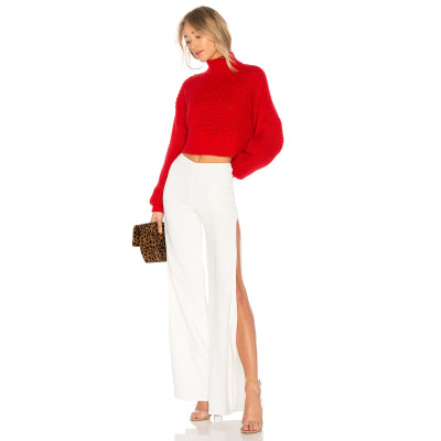 New fashion High quality Side split Wide leg Elegant Casual Hot sale Woman's Pants