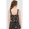 Fashion Daily Sweat-Heart Neckline Sleeveless Ties At Front Beach Seashell Print Casual Tops