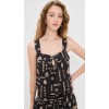 Fashion Daily Sweat-Heart Neckline Sleeveless Ties At Front Beach Seashell Print Casual Tops