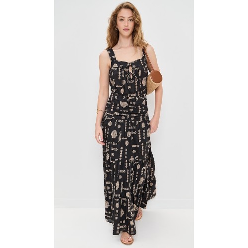 Fashion Daily Sweat-Heart Neckline Sleeveless Ties At Front Beach Seashell Print Casual Tops