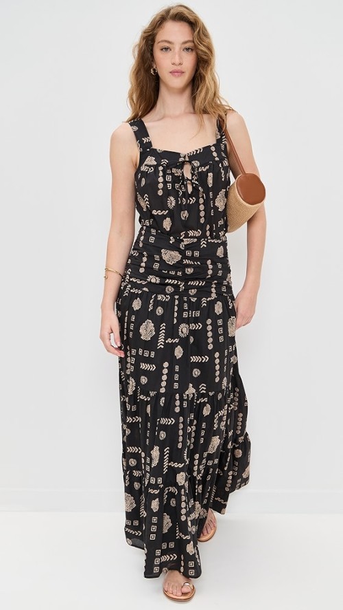 Fashion Daily Sweat-Heart Neckline Sleeveless Ties At Front Beach Seashell Print Casual Tops