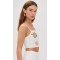 Cute Daily Square Neckline Camisole Backless Smocked Elastic Panels At Back Embroidered Tops