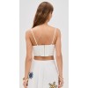 Cute Daily Square Neckline Camisole Backless Smocked Elastic Panels At Back Embroidered Tops