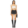 Denim High waisted Frayed hem Vintage style Classical Slim fitting Woman's Shorts