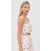 Sample Cute Square Neckline Camisole Backless Button Placket Cherry Print Tops