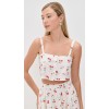 Sample Cute Square Neckline Camisole Backless Button Placket Cherry Print Tops