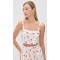 Sample Cute Square Neckline Camisole Backless Button Placket Cherry Print Tops