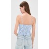 Elegant Daily Camisole Square Neckline Partial Smocked Elastic Back Floral Print Tops