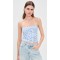 Elegant Daily Camisole Square Neckline Partial Smocked Elastic Back Floral Print Tops