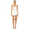White Embroidered Halter Button Loop Closure Bustier Design Underwire Cups Sweetheart Mini Dress
