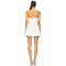 White Embroidered Halter Button Loop Closure Bustier Design Underwire Cups Sweetheart Mini Dress