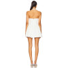 White Embroidered Halter Button Loop Closure Bustier Design Underwire Cups Sweetheart Mini Dress