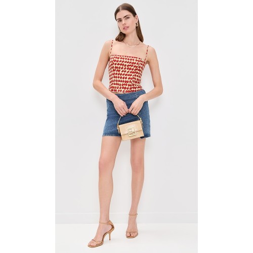 Sample Daily Camisole Sleeveless Partial Smock At Back Apple Print Casual Tops