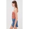 Sample Daily Camisole Sleeveless Partial Smock At Back Apple Print Casual Tops
